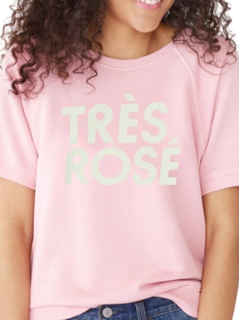 Nwt Ban.Do Trs Ros Short Sleeve Sweatshirt - Light Pink